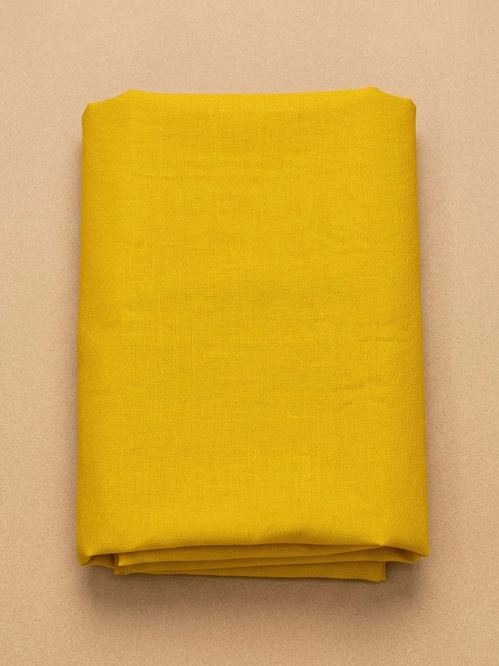 Yellow Chanderi Embroidered Unstitched Dress Material