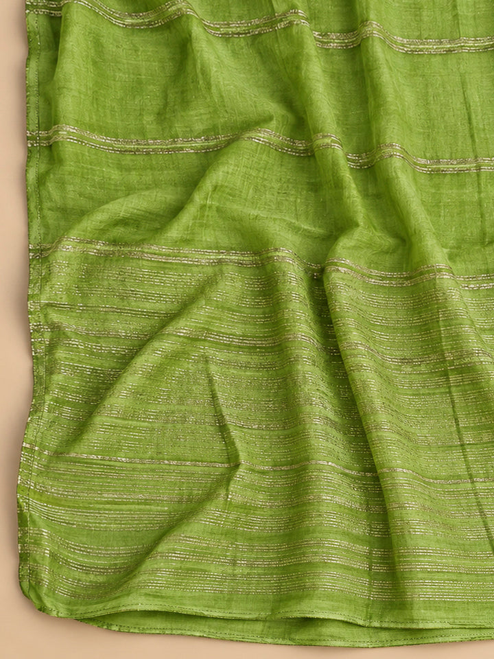 Mehndi Chanderi Embroidered Unstitched Dress Material