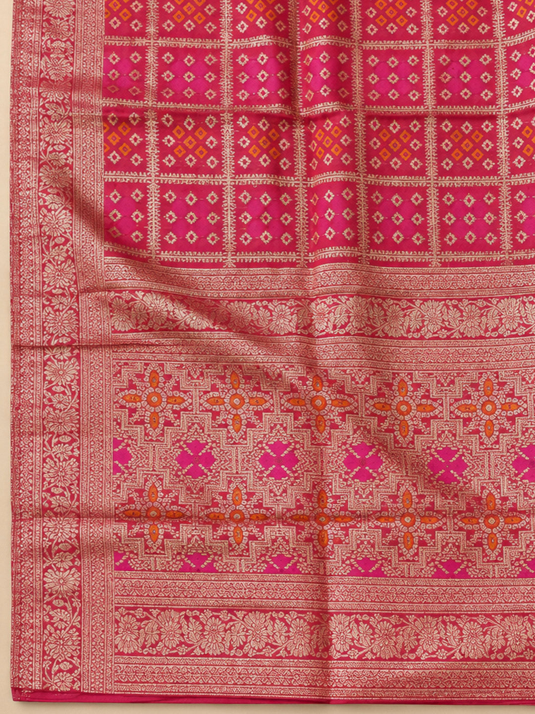 Green Chanderi Embroidered Unstitched Dress Material