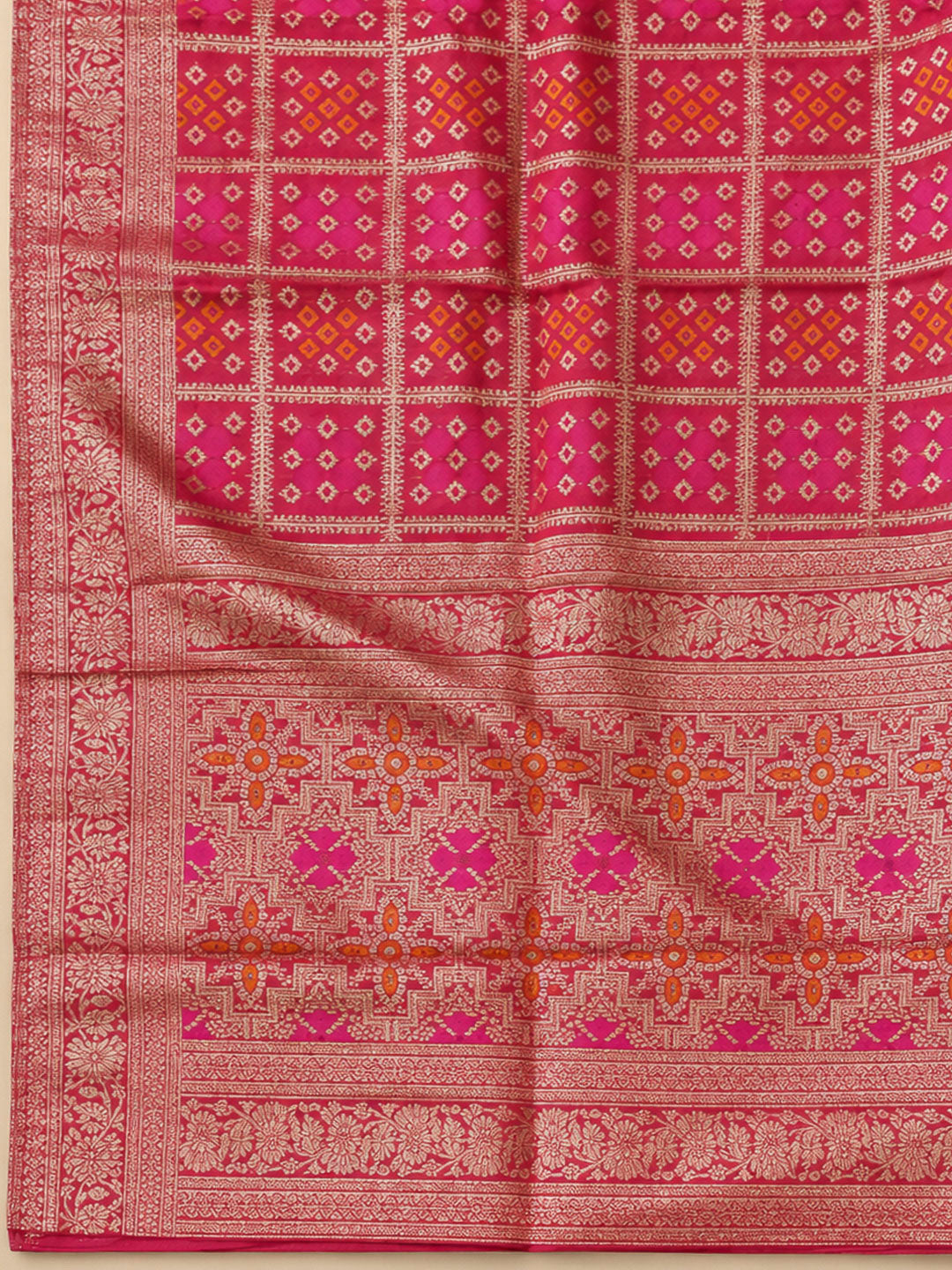 Lavender Chanderi Embroidered Unstitched Dress Material