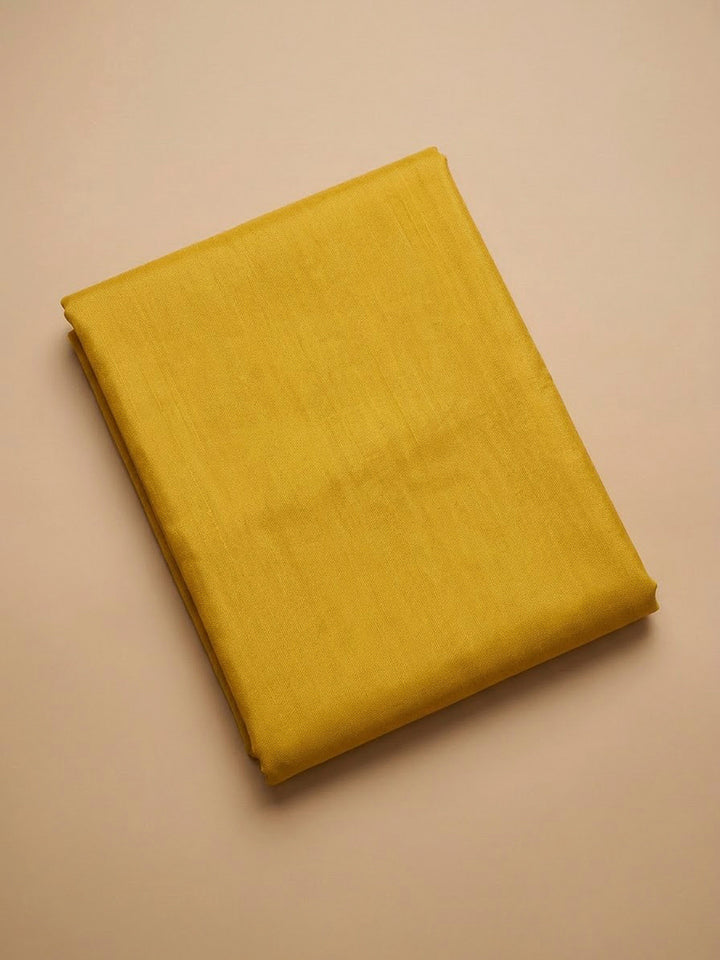 Yellow Chanderi Embroidered Unstitched Dress Material