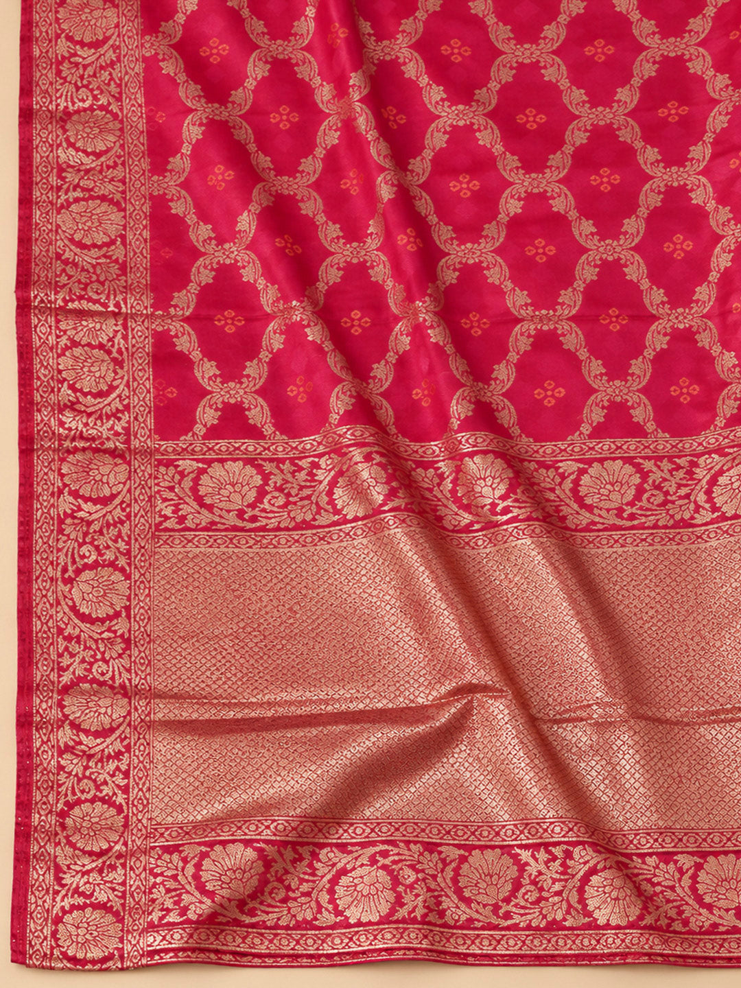 Lavender Chanderi Embroidered Unstitched Dress Material