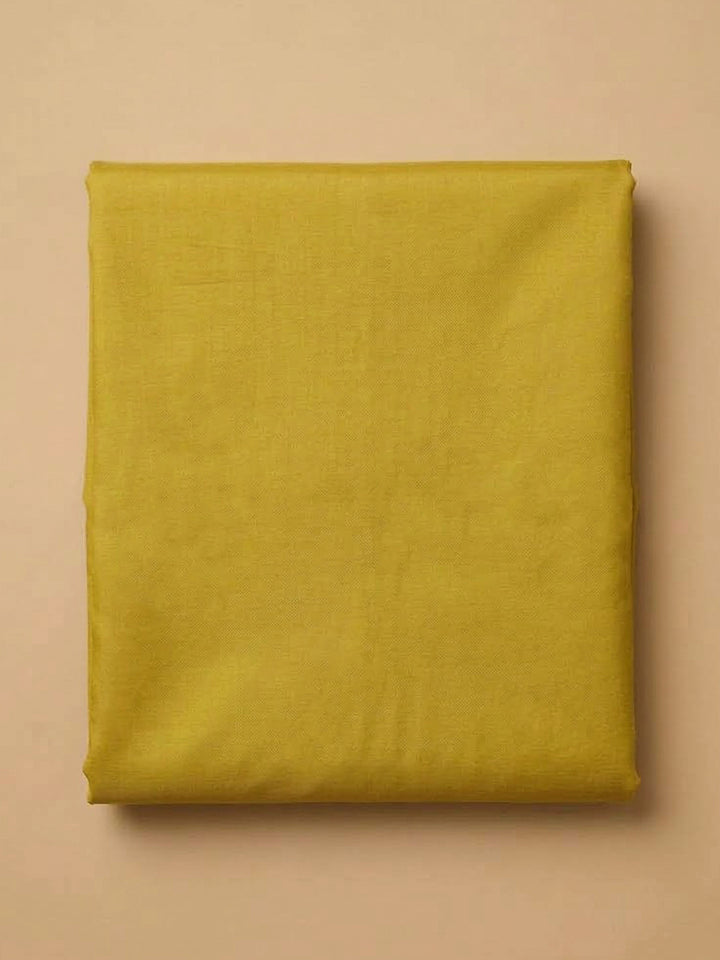 Yellow Chanderi Embroidered Unstitched Dress Material
