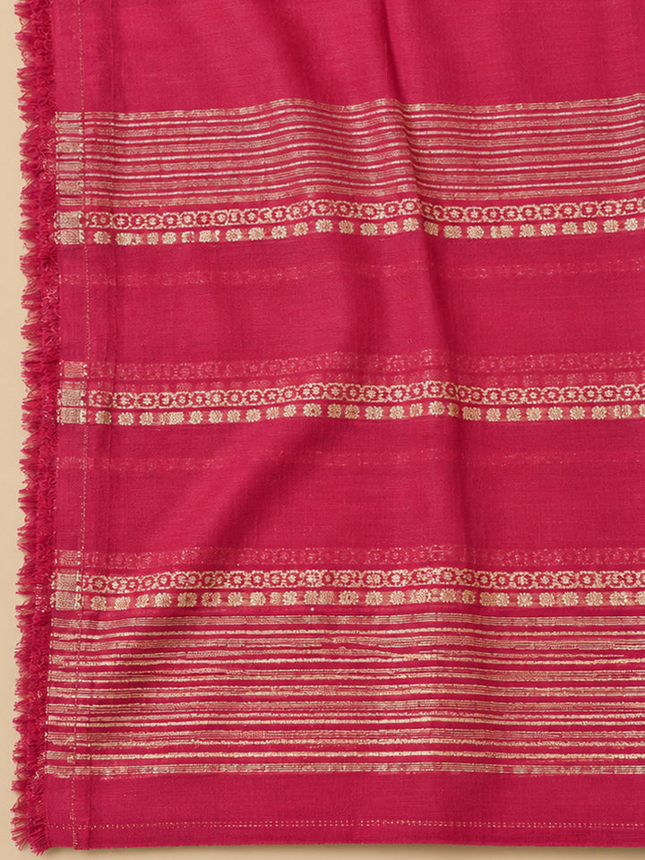 Onion Pink Chanderi Embroidered Unstitched Dress Material