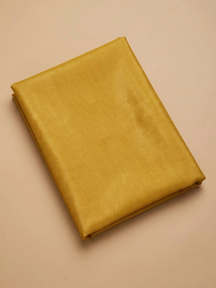 Yellow Chanderi Embroidered Unstitched Dress Material
