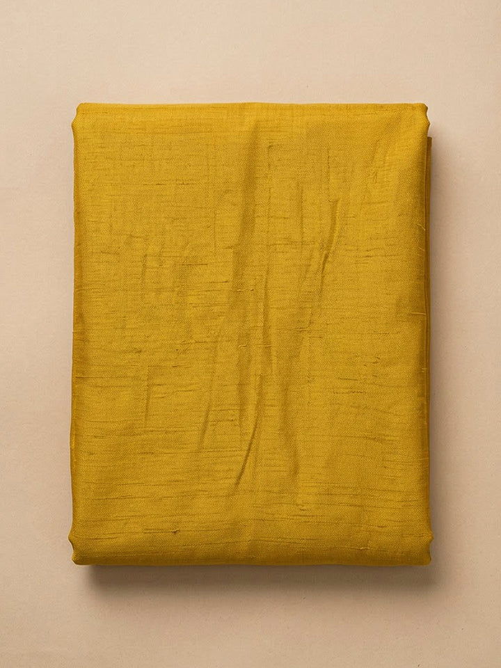 Mustard Chanderi Embroidered Unstitched Dress Material