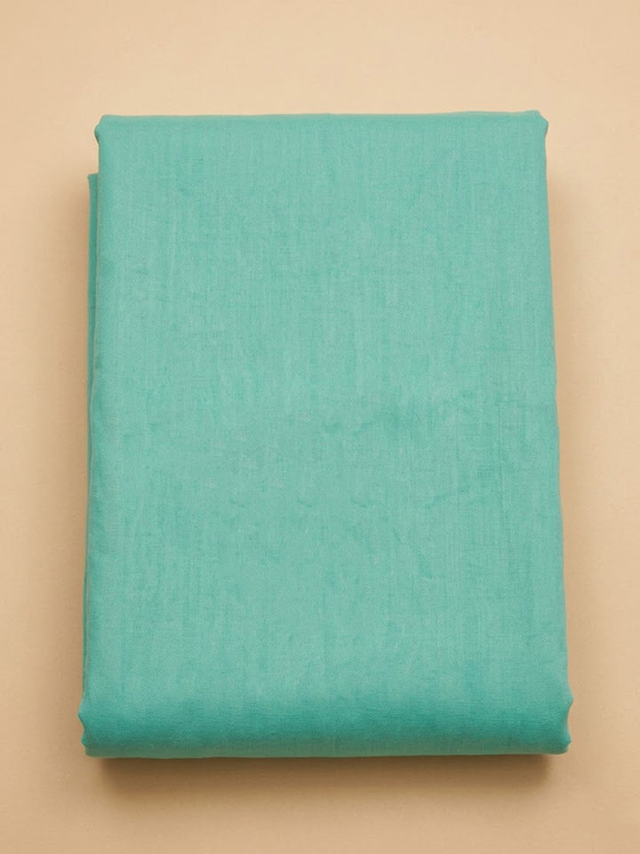 Sea Green Chanderi Embroidered Unstitched Dress Material