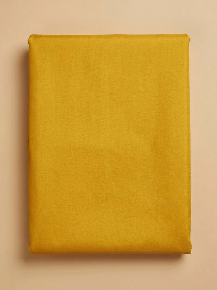 Mustard Chanderi Embroidered Unstitched Dress Material
