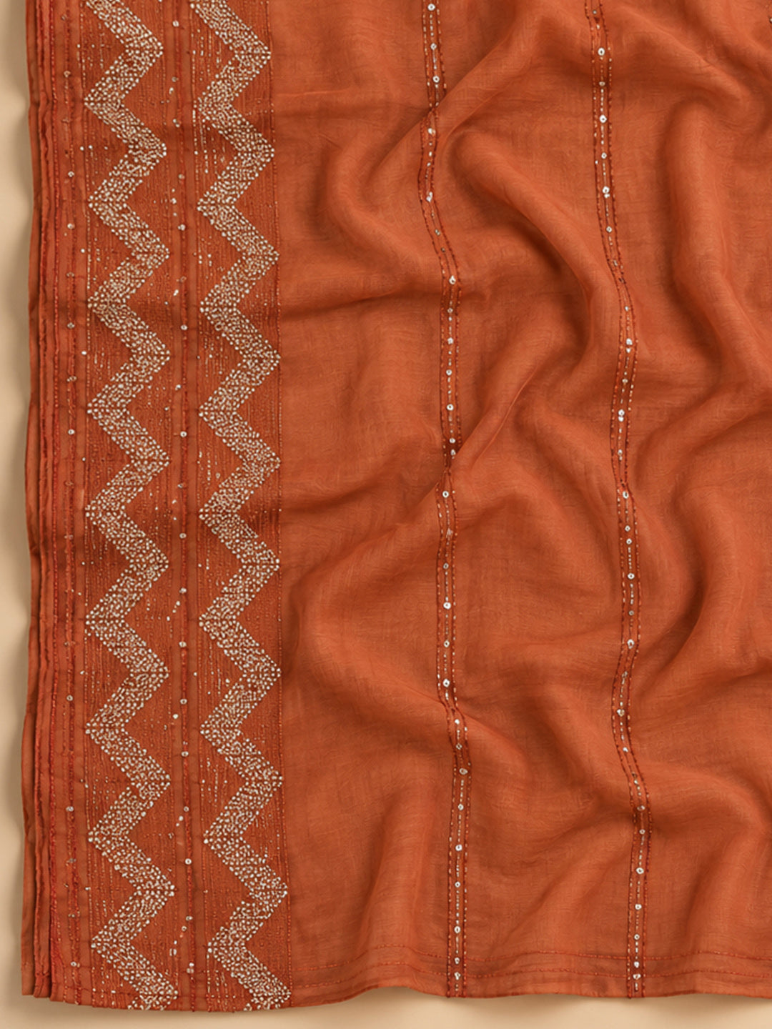 Mustard Cotton Blend Embroidered Unstitched Dress Material