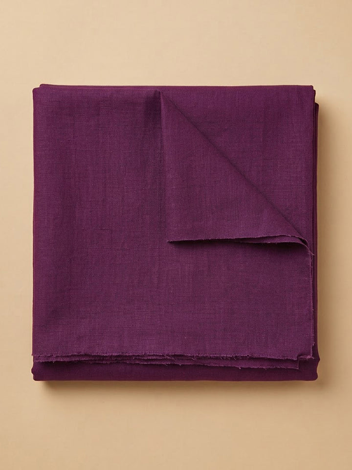 Purple Cotton Blend Embroidered Unstitched Dress Material