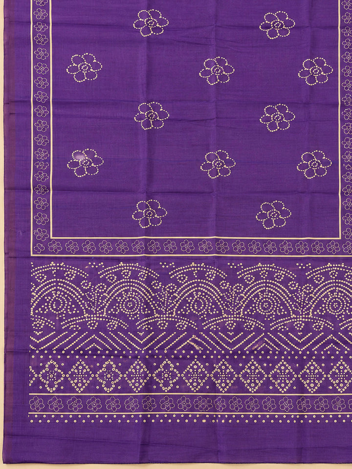 Purple Tissue Embroidered Unstitched Dress Material