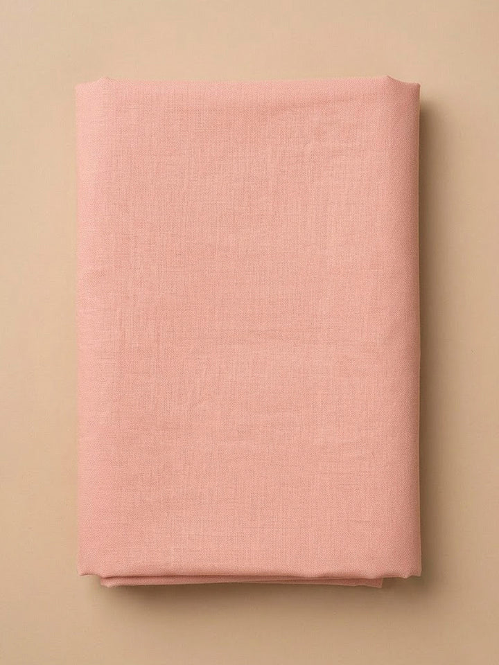 Peach Cotton Blend Printed Unstitched Dress Material