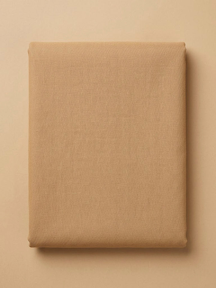 Beige Cotton Blend Embroidered Unstitched Dress Material