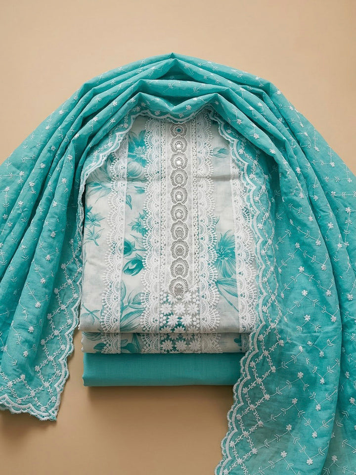 Firozee Cotton Blend Embroidered Unstitched Dress Material