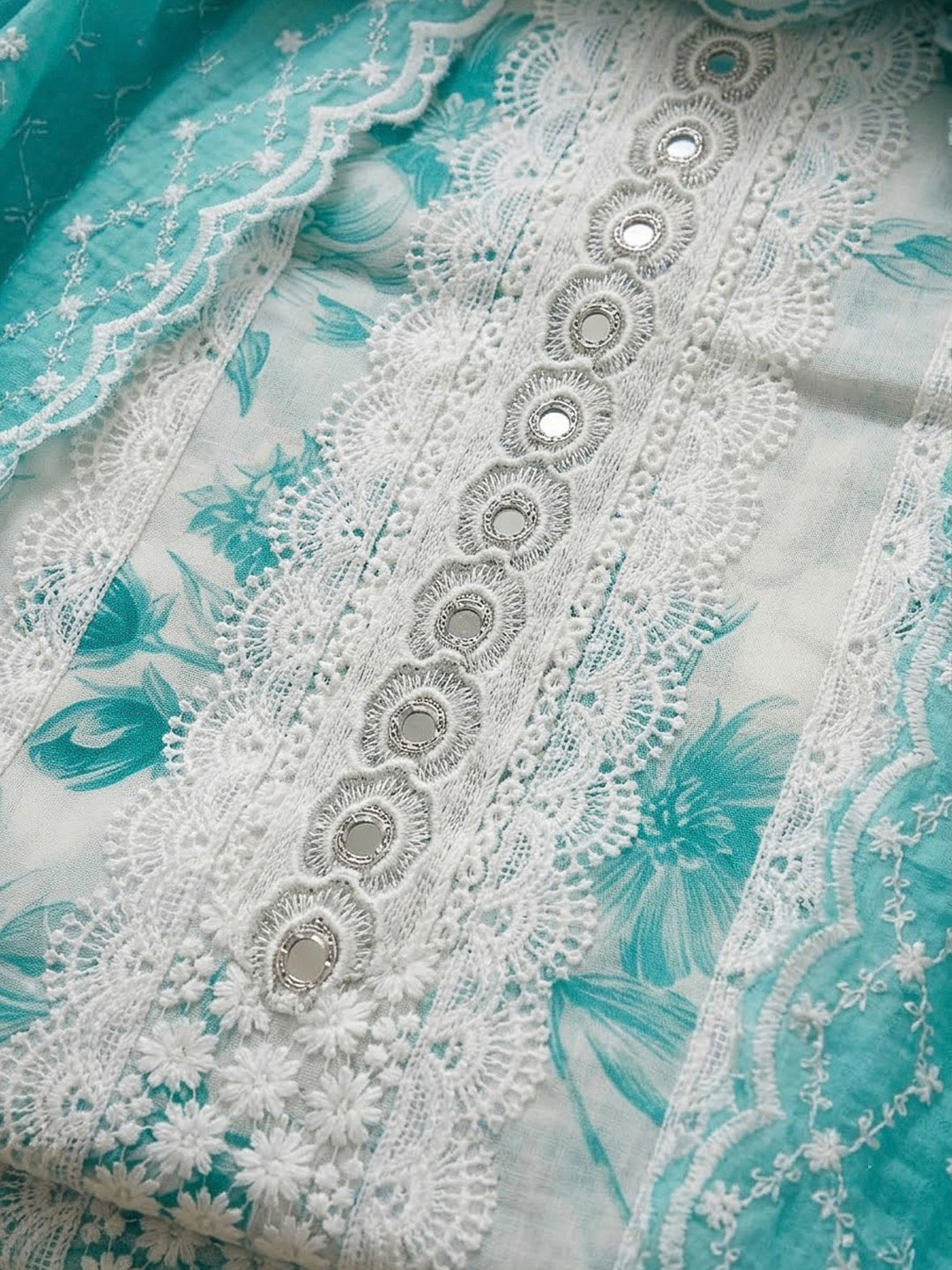 Firozee Cotton Blend Embroidered Unstitched Dress Material