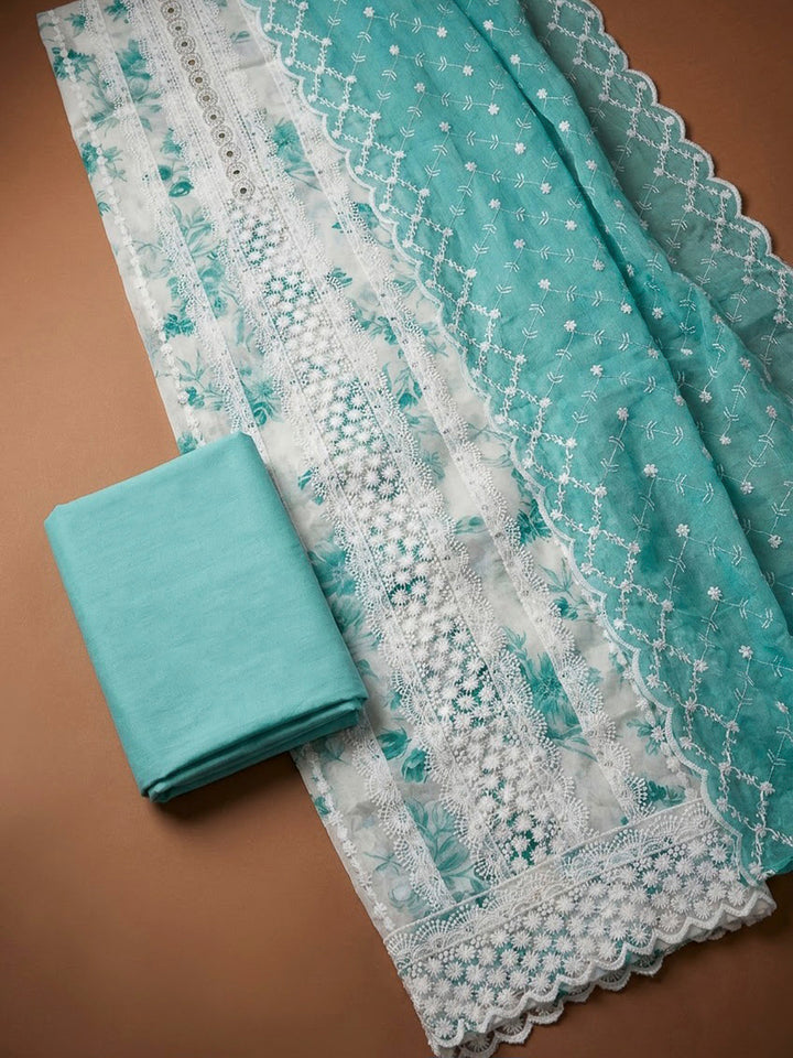 Firozee Cotton Blend Embroidered Unstitched Dress Material