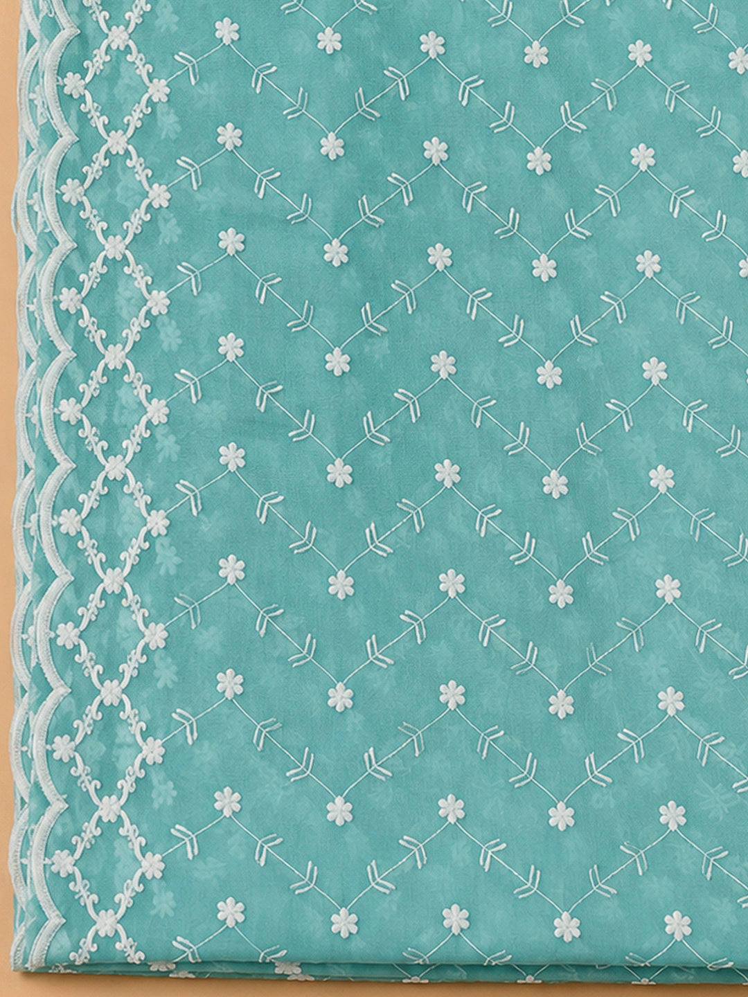 Firozee Cotton Blend Embroidered Unstitched Dress Material