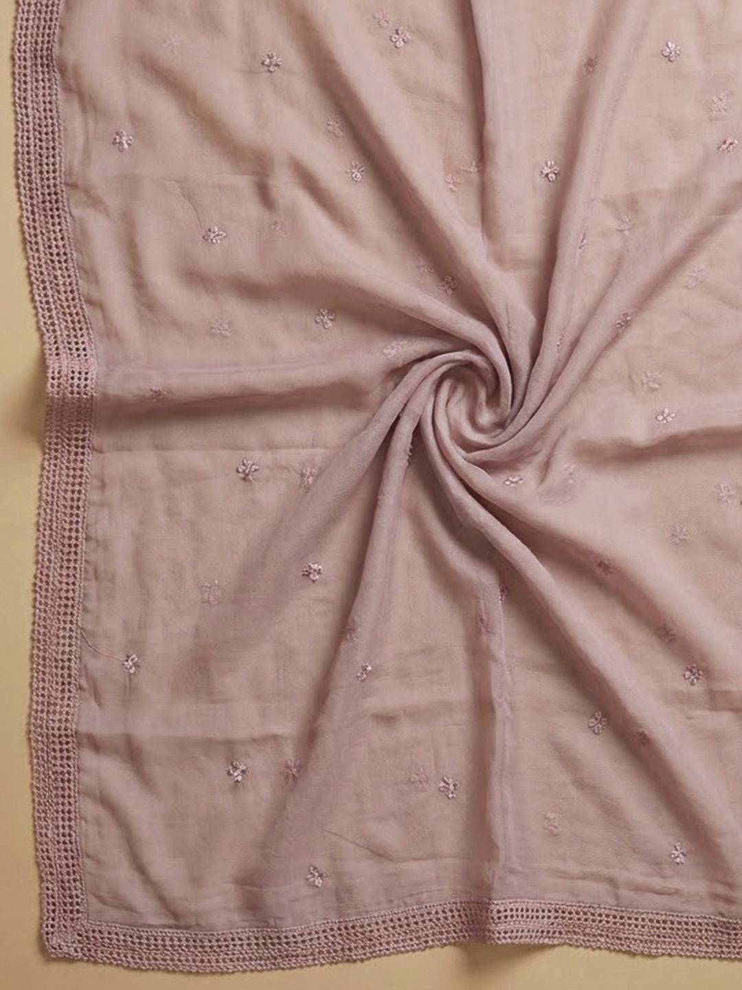 Onion Pink Cotton Blend Embroidered Unstitched Dress Material