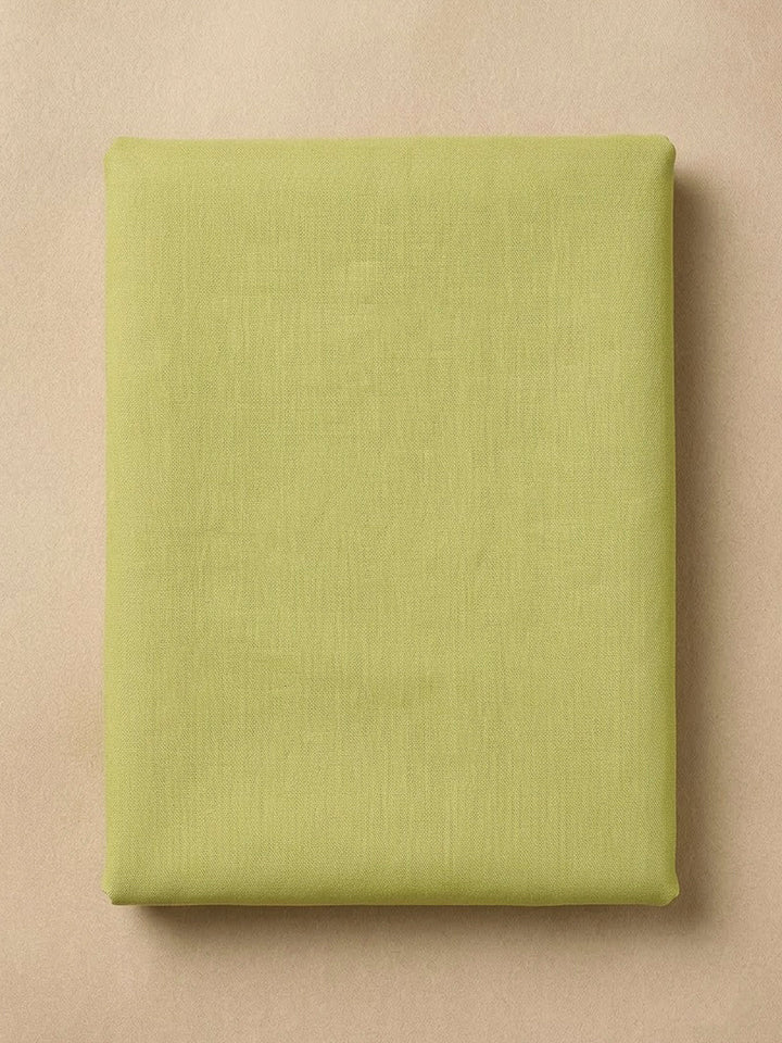 Pista Green Cotton Blend Embroidered Unstitched Dress Material