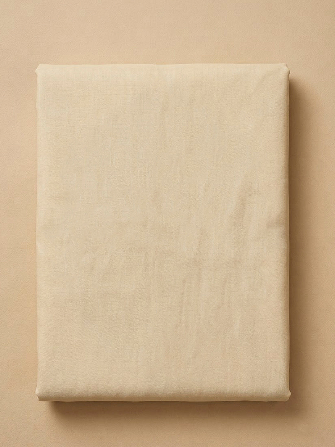 Cream Cotton Blend Printed Unstitched Dress Material