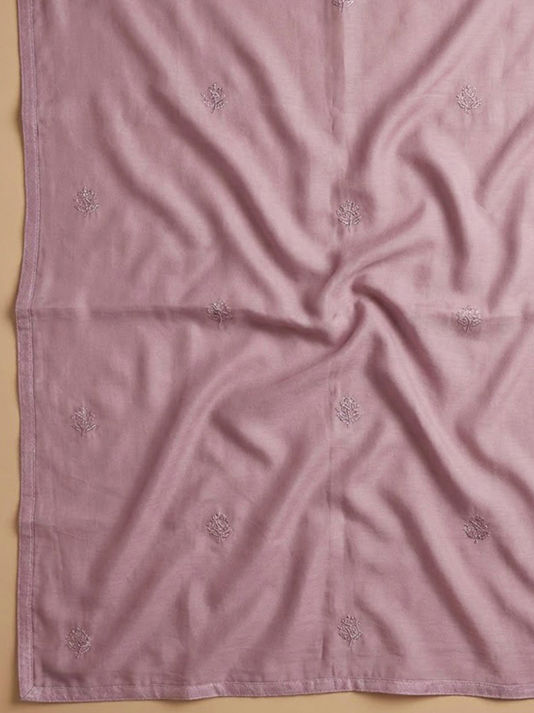 Onion Pink Cotton Blend Printed Unstitched Dress Material