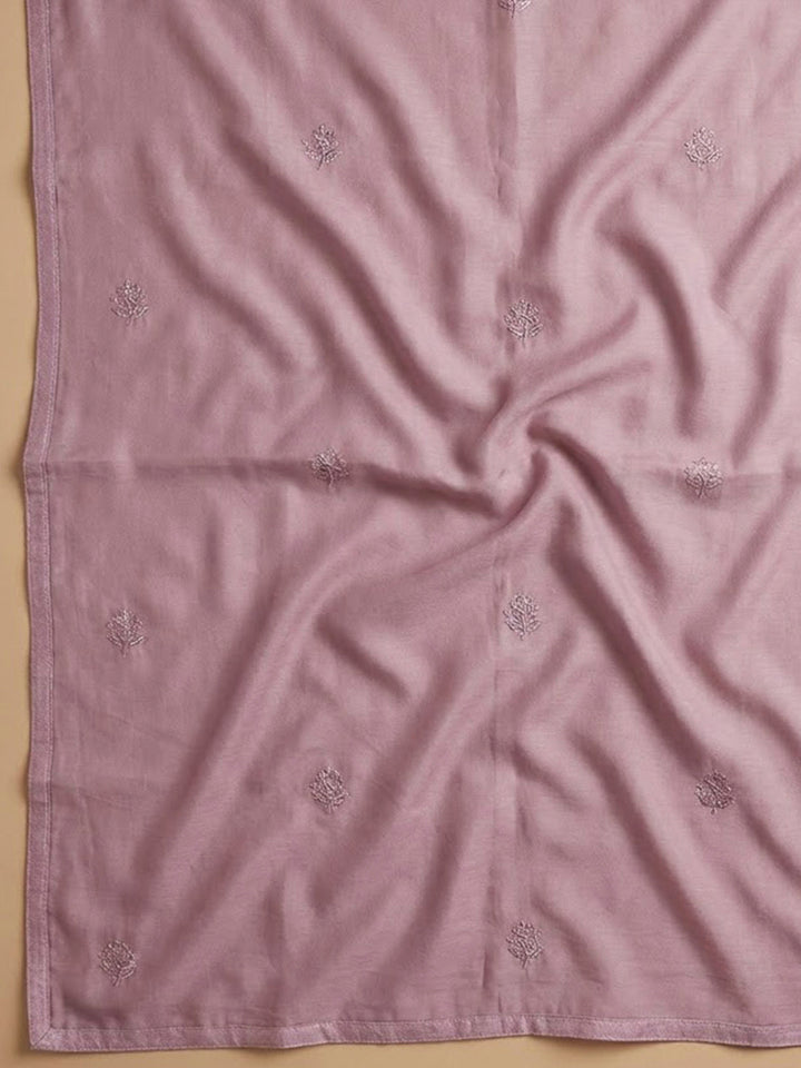Onion Pink Cotton Blend Printed Unstitched Dress Material
