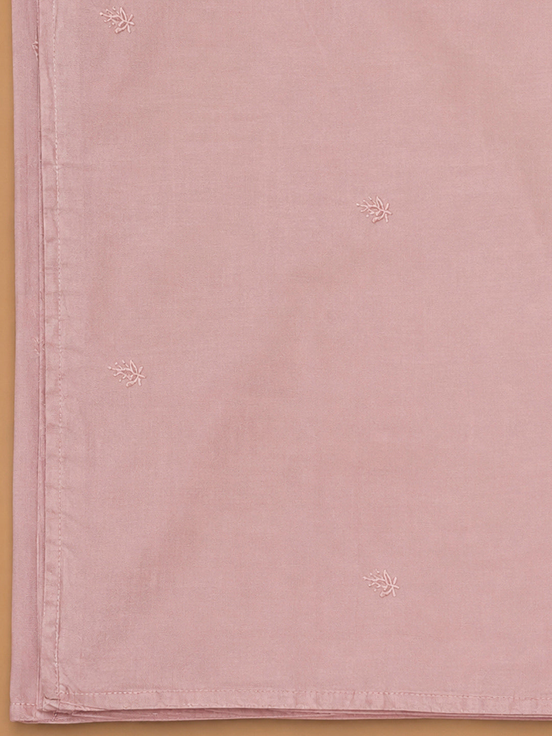 Peach Cotton Blend Printed Unstitched Dress Material