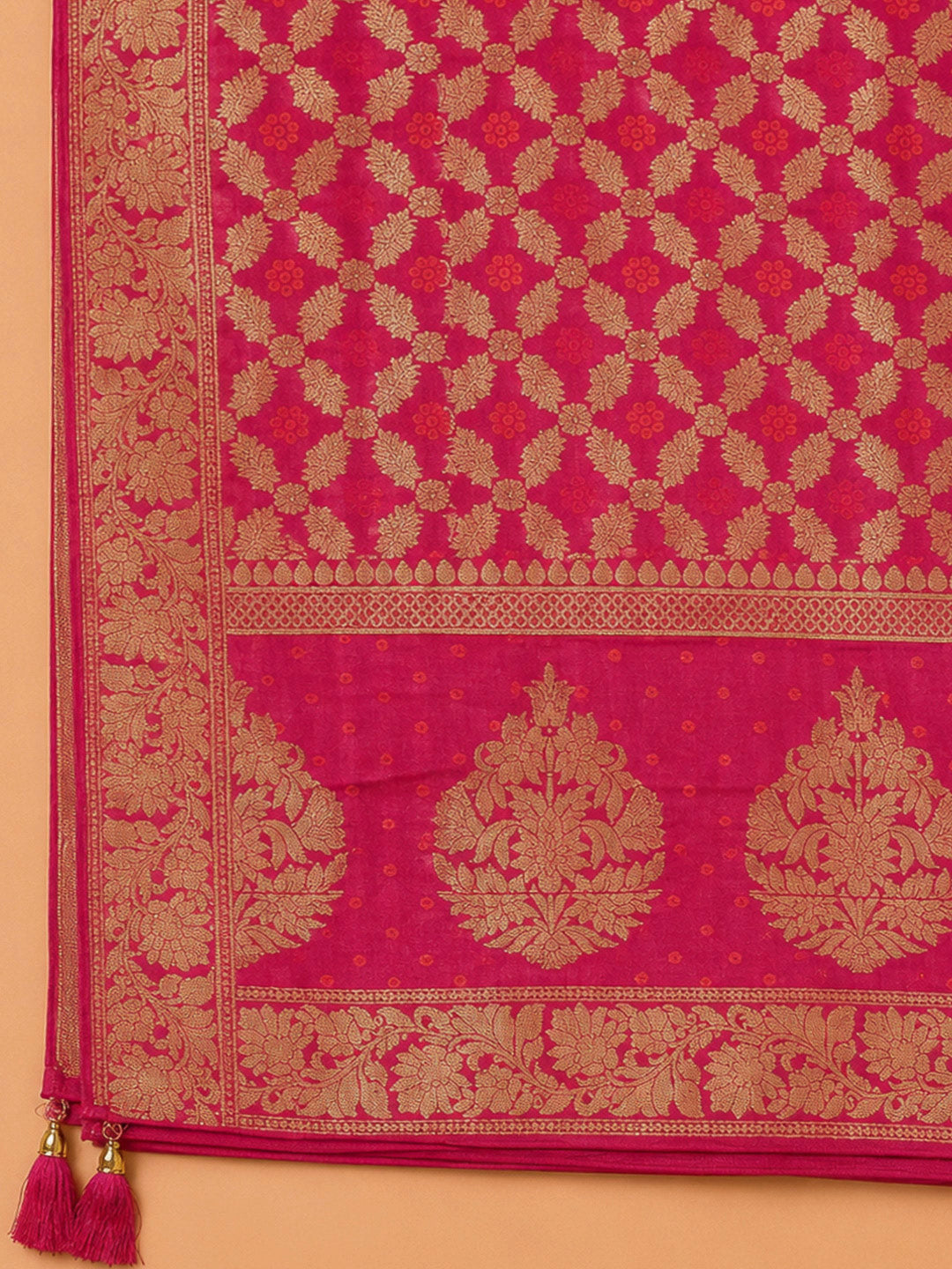 Grey Chanderi Embroidered Unstitched Dress Material