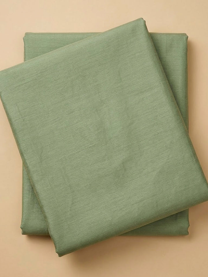 Pista Green Chanderi Embroidered Unstitched Dress Material