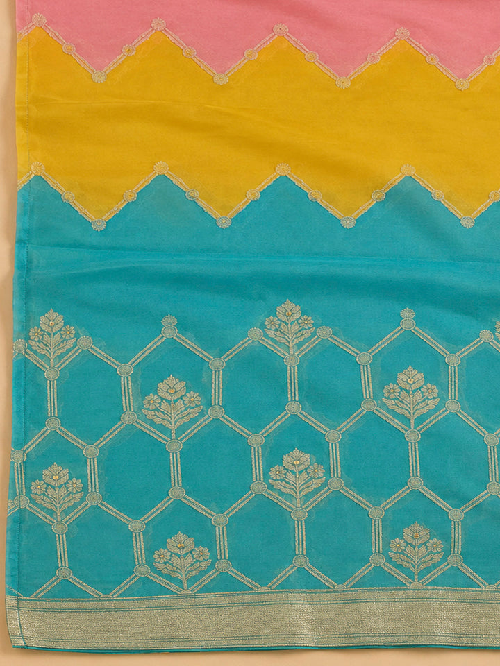 Firozee Chanderi Embroidered Unstitched Dress Material