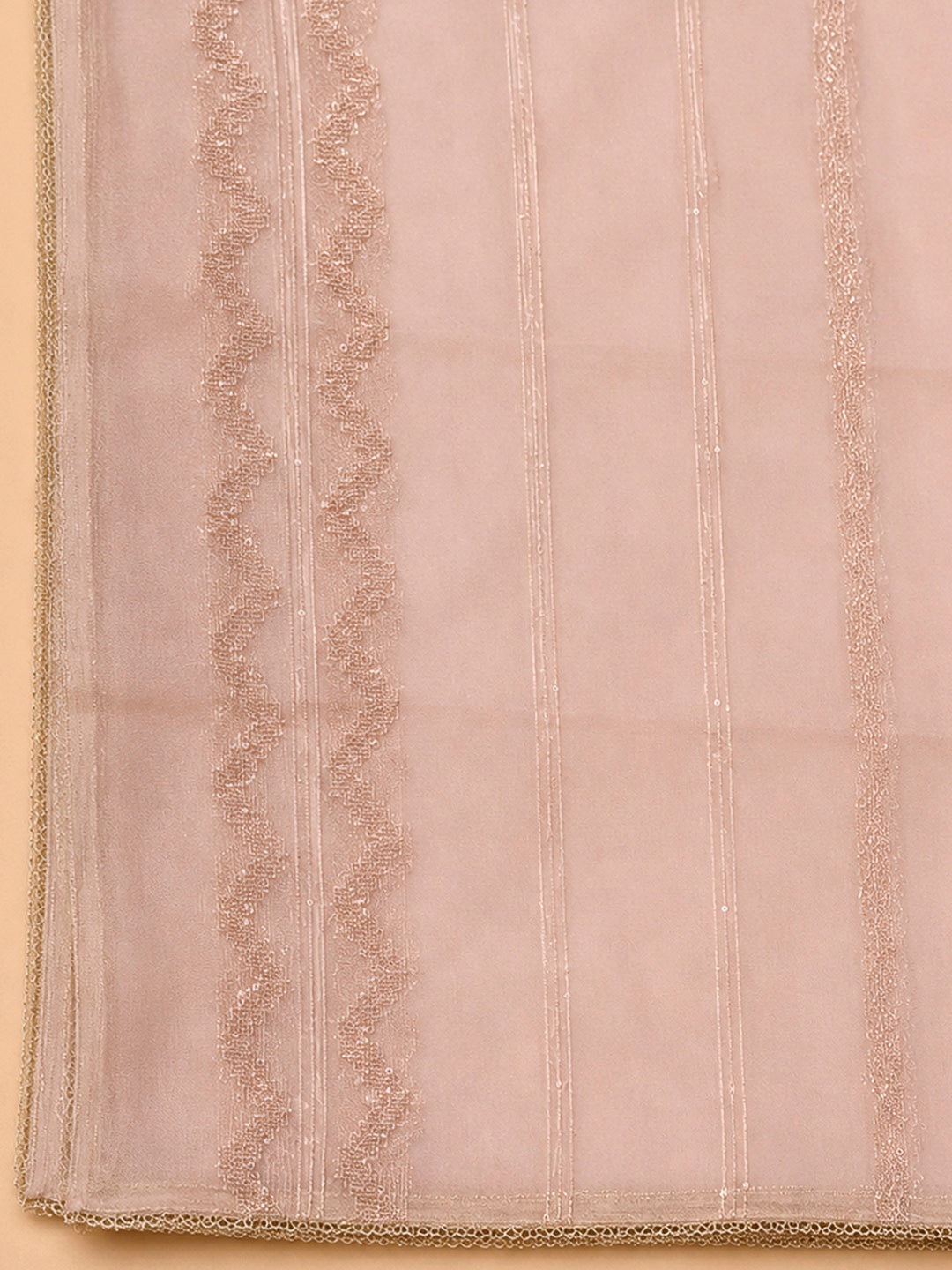Onion Pink Chanderi Embroidered Unstitched Dress Material