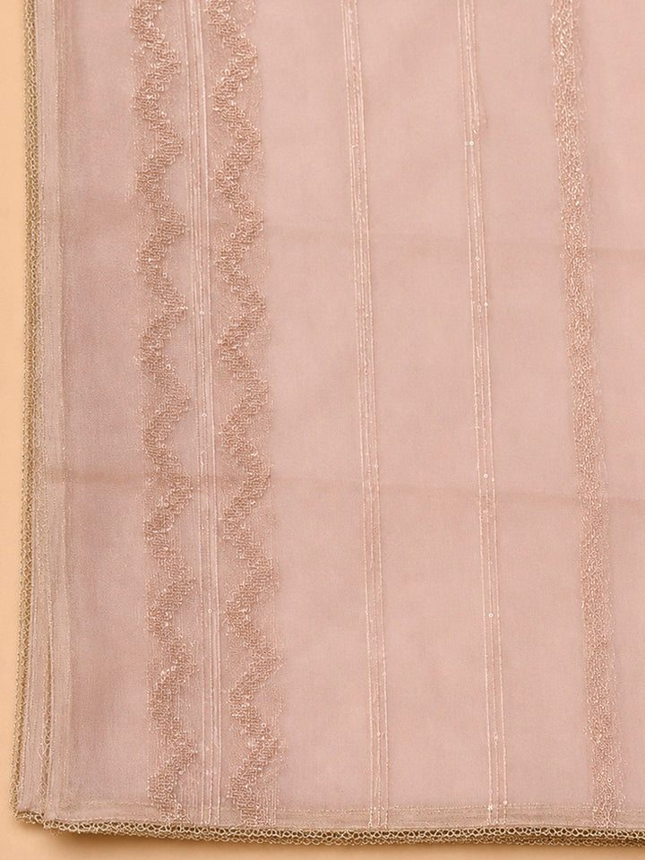 Onion Pink Chanderi Embroidered Unstitched Dress Material