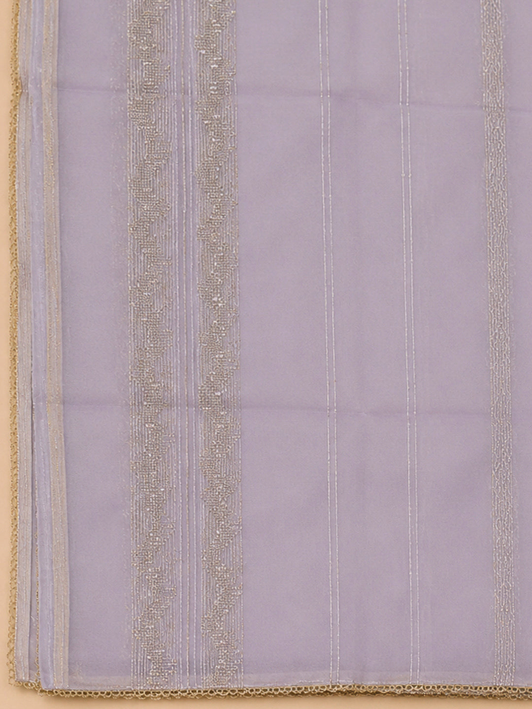 Purple Chanderi Embroidered Unstitched Dress Material