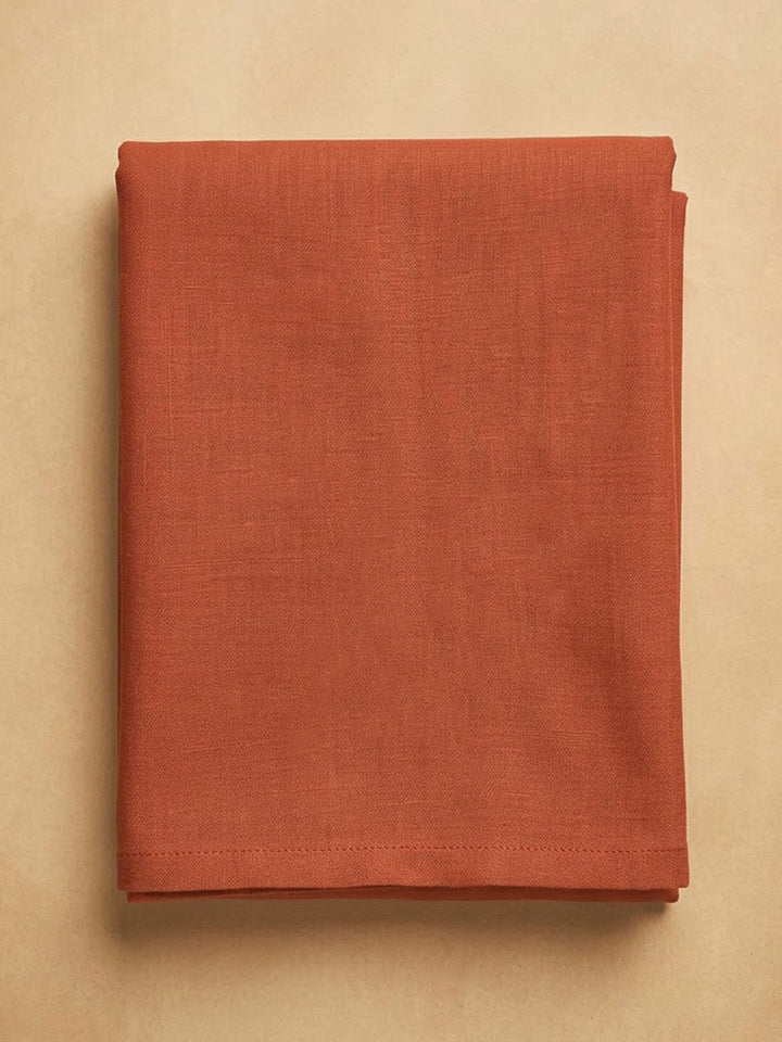 Rust Chanderi Embroidered Unstitched Dress Material