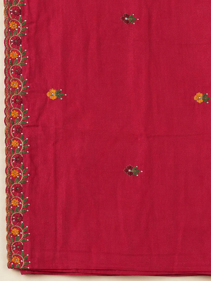 Rani Chanderi Embroidered Unstitched Dress Material