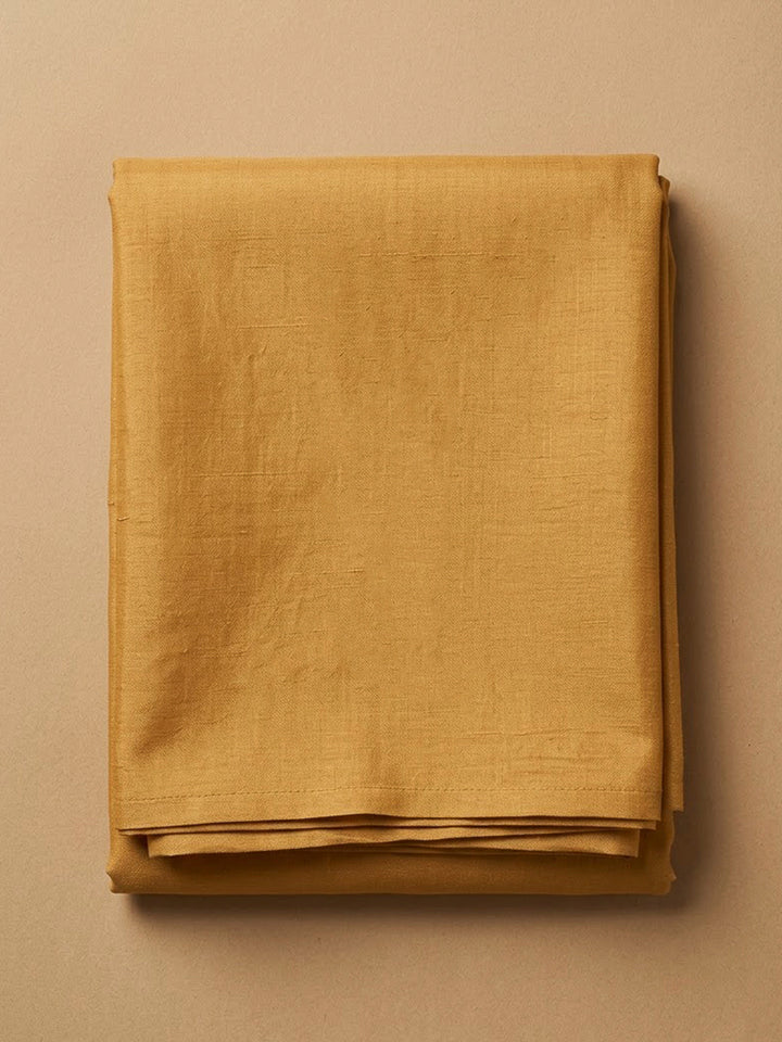 Mustard Chanderi Embroidered Unstitched Dress Material