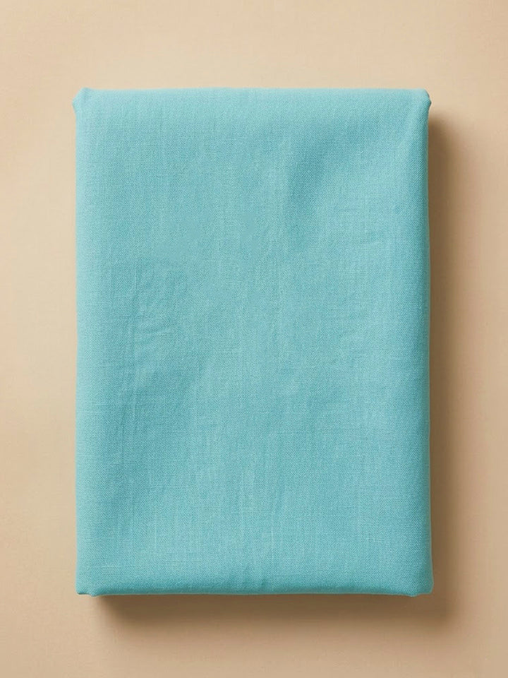 Sky Blue Chanderi Embroidered Unstitched Dress Material