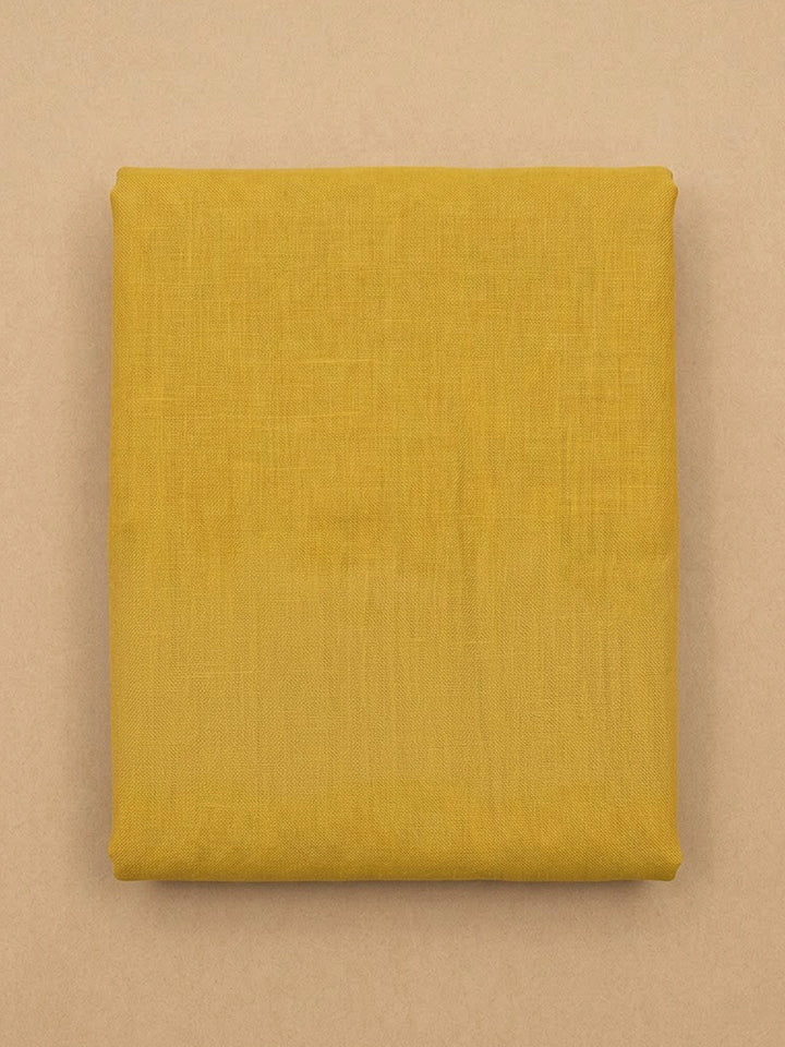 Yellow Chanderi Embroidered Unstitched Dress Material