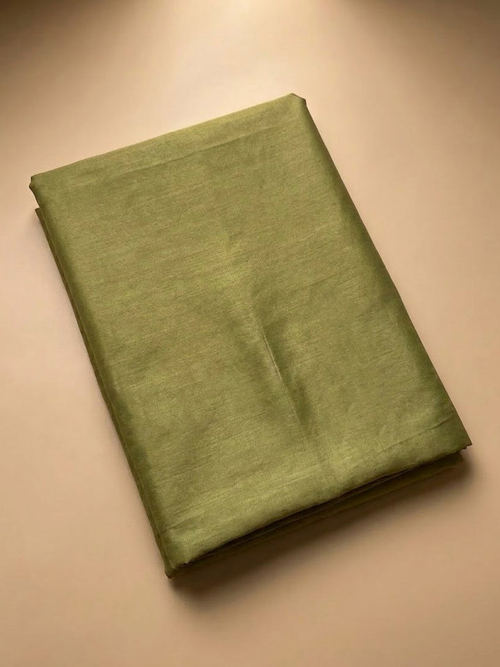 Pista Green Tissue Embroidered Unstitched Dress Material