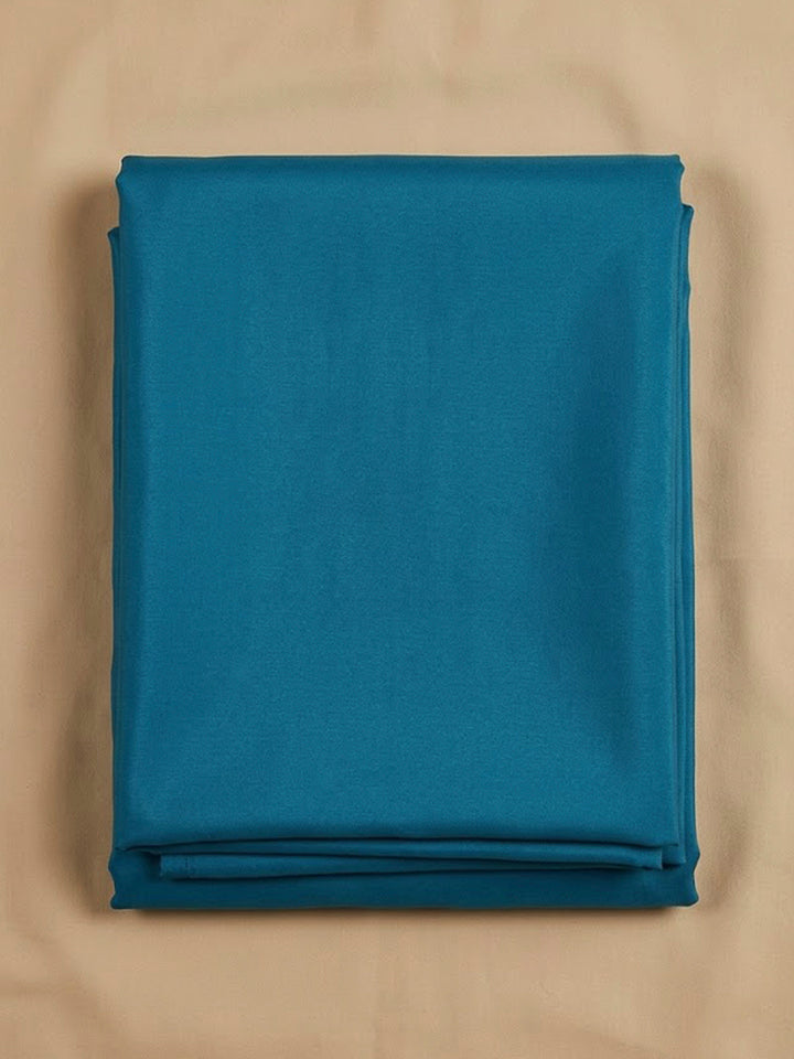 Teal Blue Chanderi Woven Design Unstitched Dress Material
