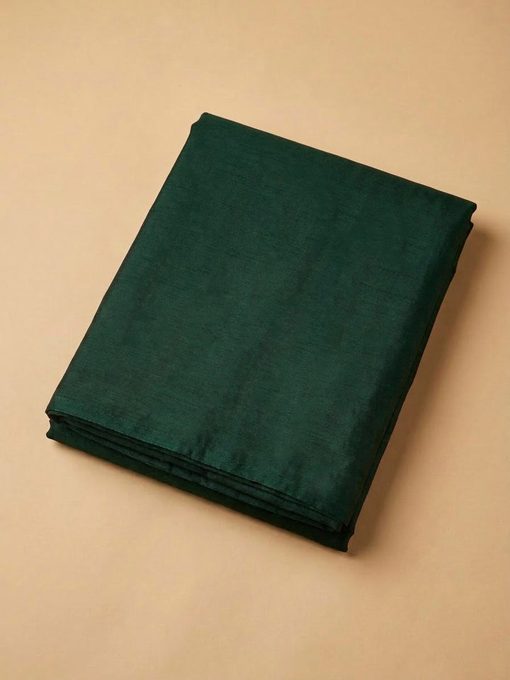 Bottle Green Chanderi Embroidered Unstitched Dress Material