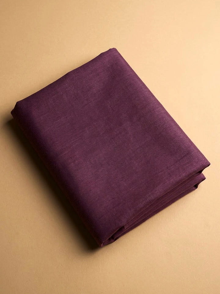 Purple Chanderi Embroidered Unstitched Dress Material
