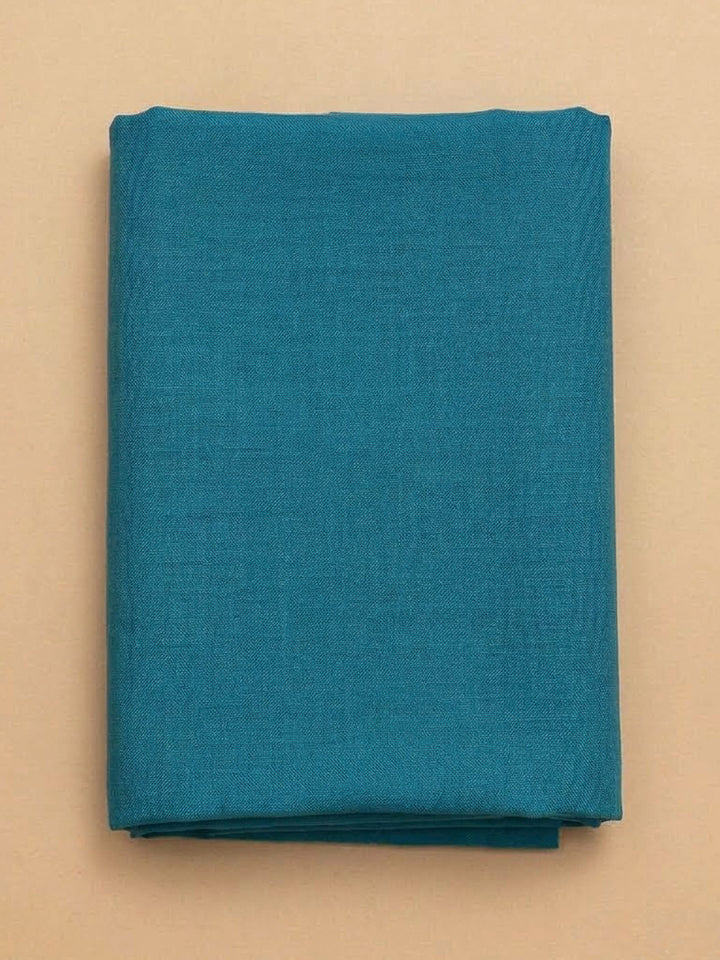 Blue Chanderi Embroidered Unstitched Dress Material