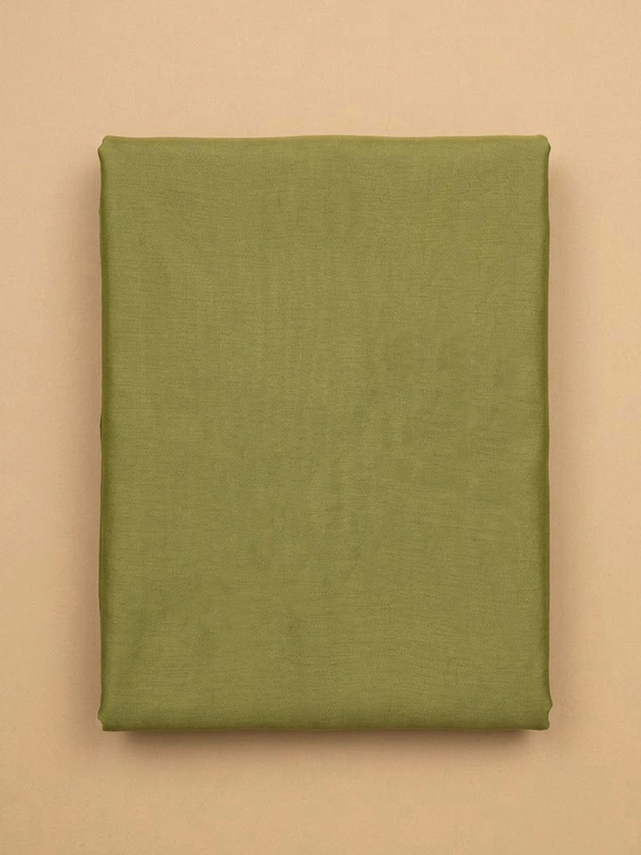 Pista Green Chanderi Embroidered Unstitched Dress Material
