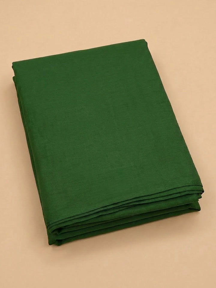 Bottle Green Cotton Blend Embroidered Unstitched Dress Material