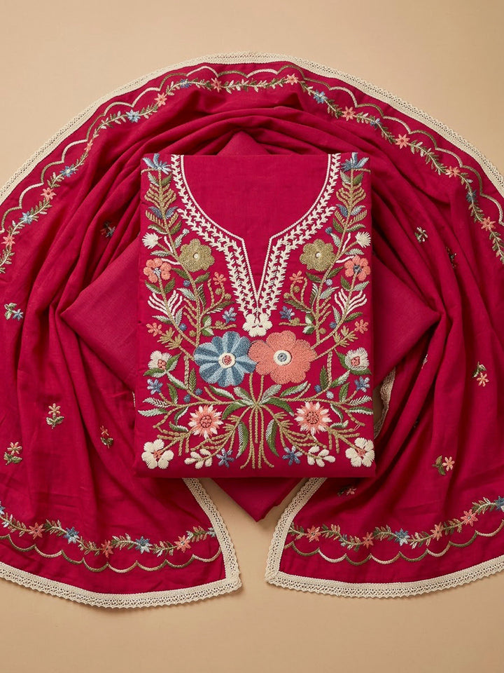 Rani Cotton Blend Embroidered Unstitched Dress Material