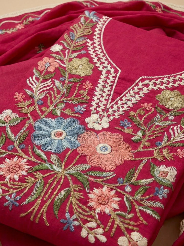 Rani Cotton Blend Embroidered Unstitched Dress Material