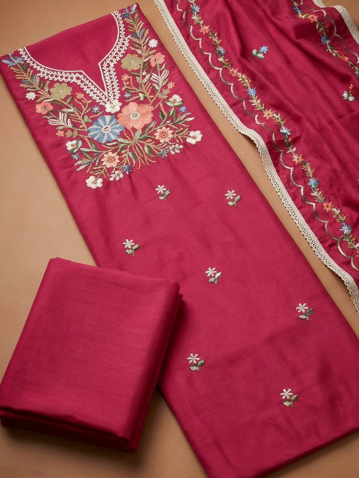 Rani Cotton Blend Embroidered Unstitched Dress Material