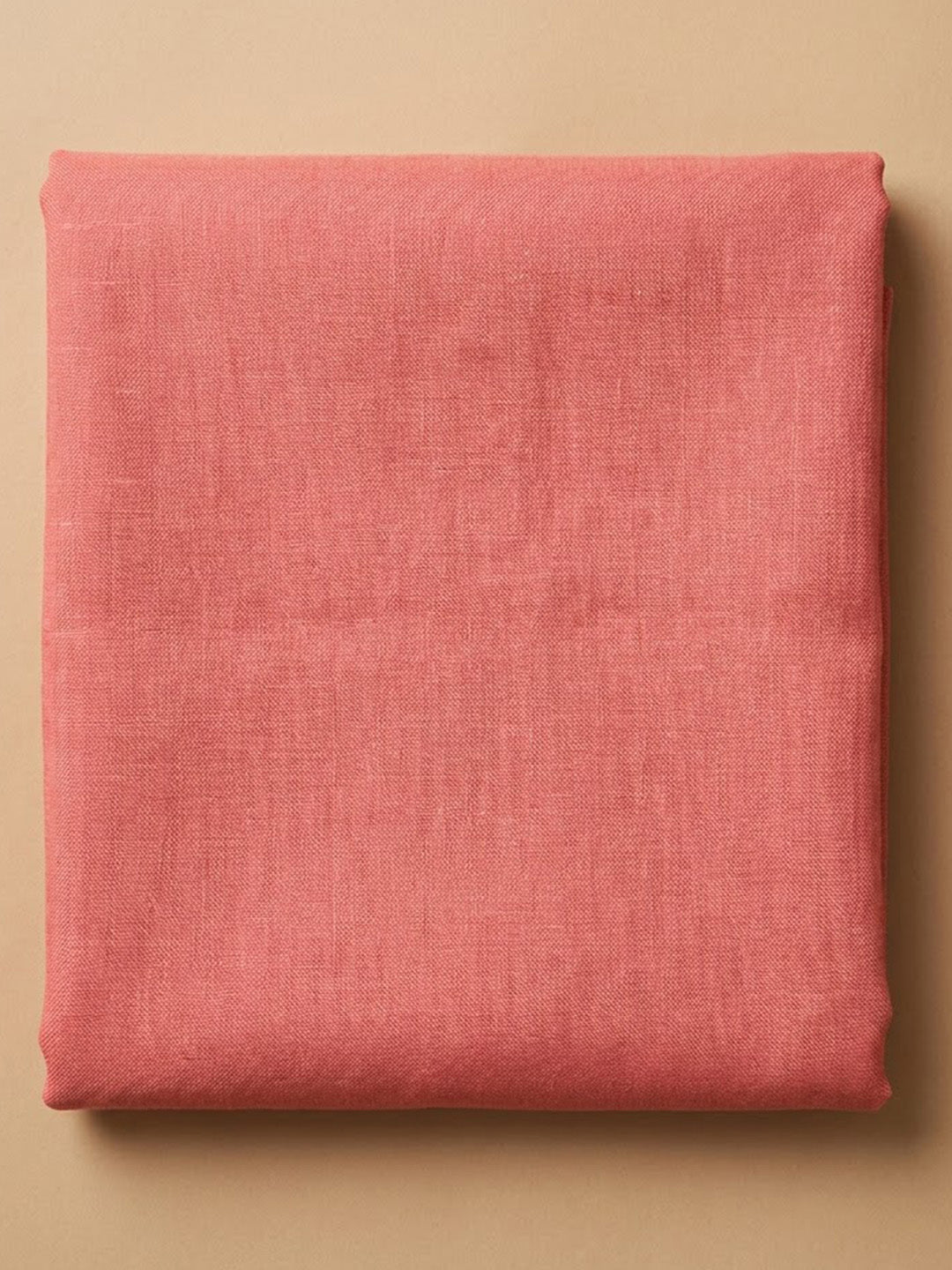 Peach Linen Blend Embroidered Unstitched Dress Material