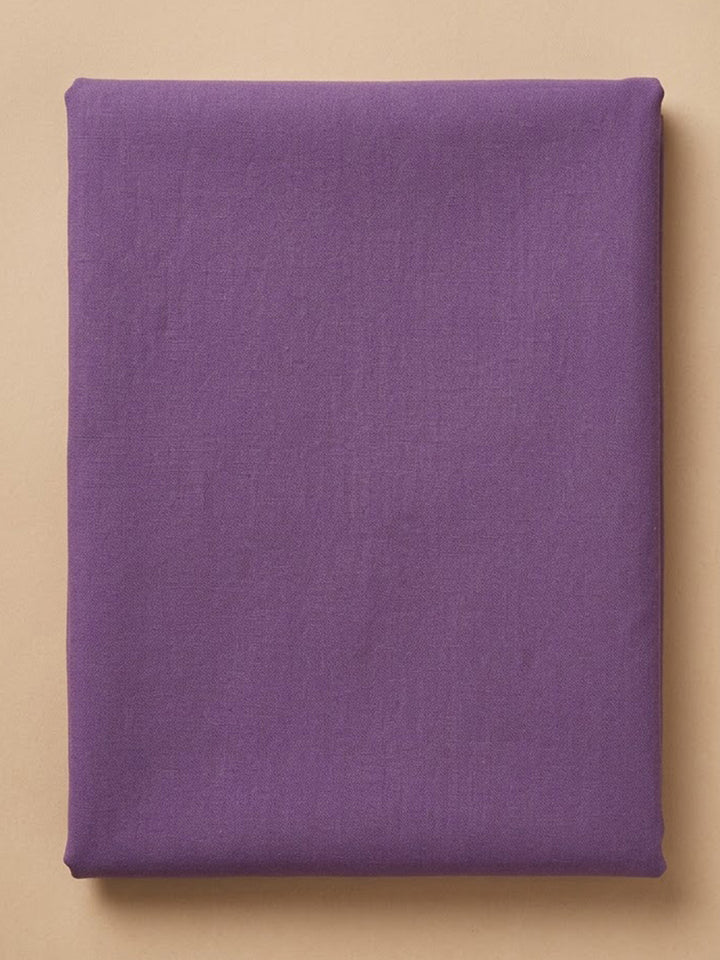 Purple Linen Blend Embroidered Unstitched Dress Material